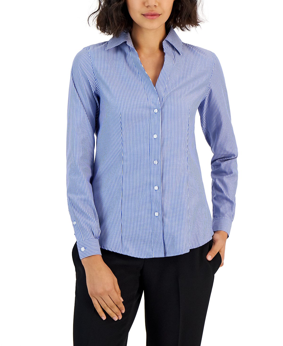 easy care Jones New York Long Sleeve Button Down Blouse