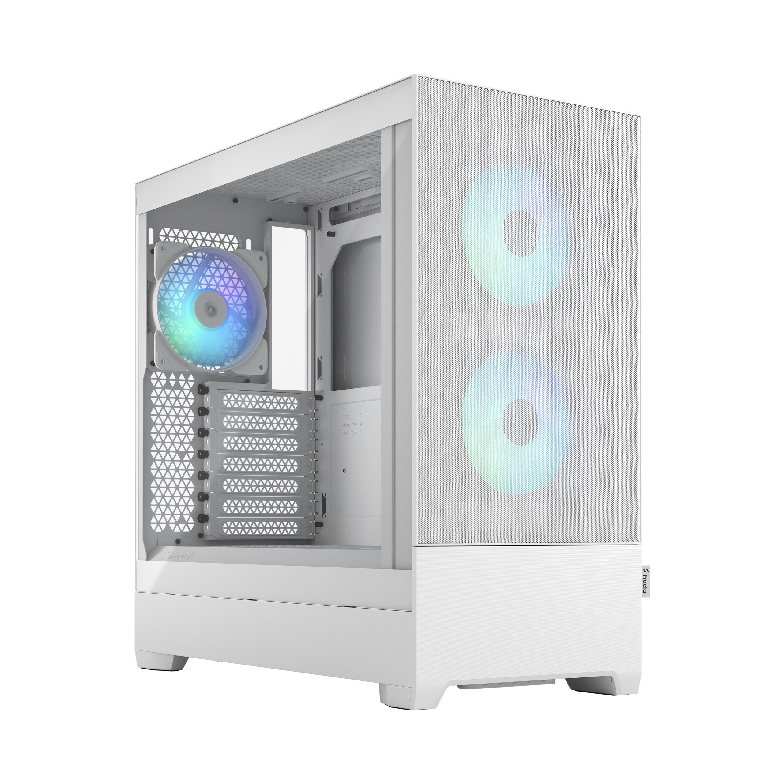 Fractal Design Pop Air RGB Case, Mid Tower, White, Clear Glass