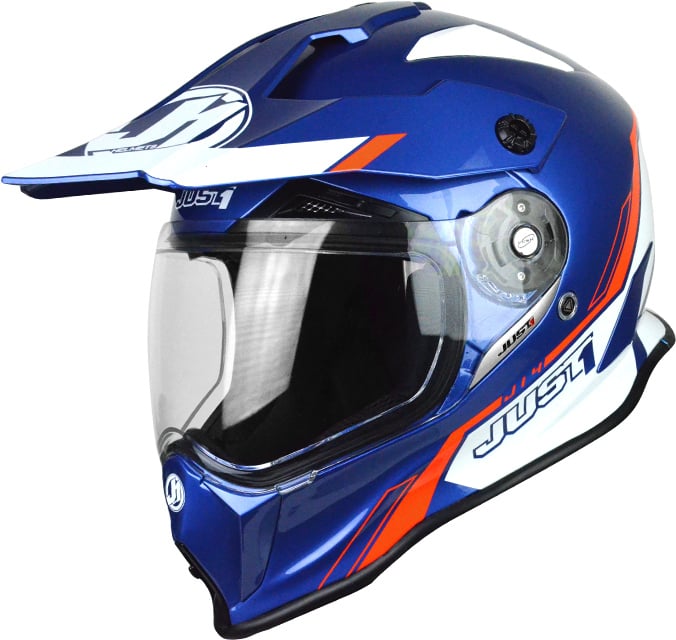 Just1 J14 Adventure Line Motocross helmet, blue-white