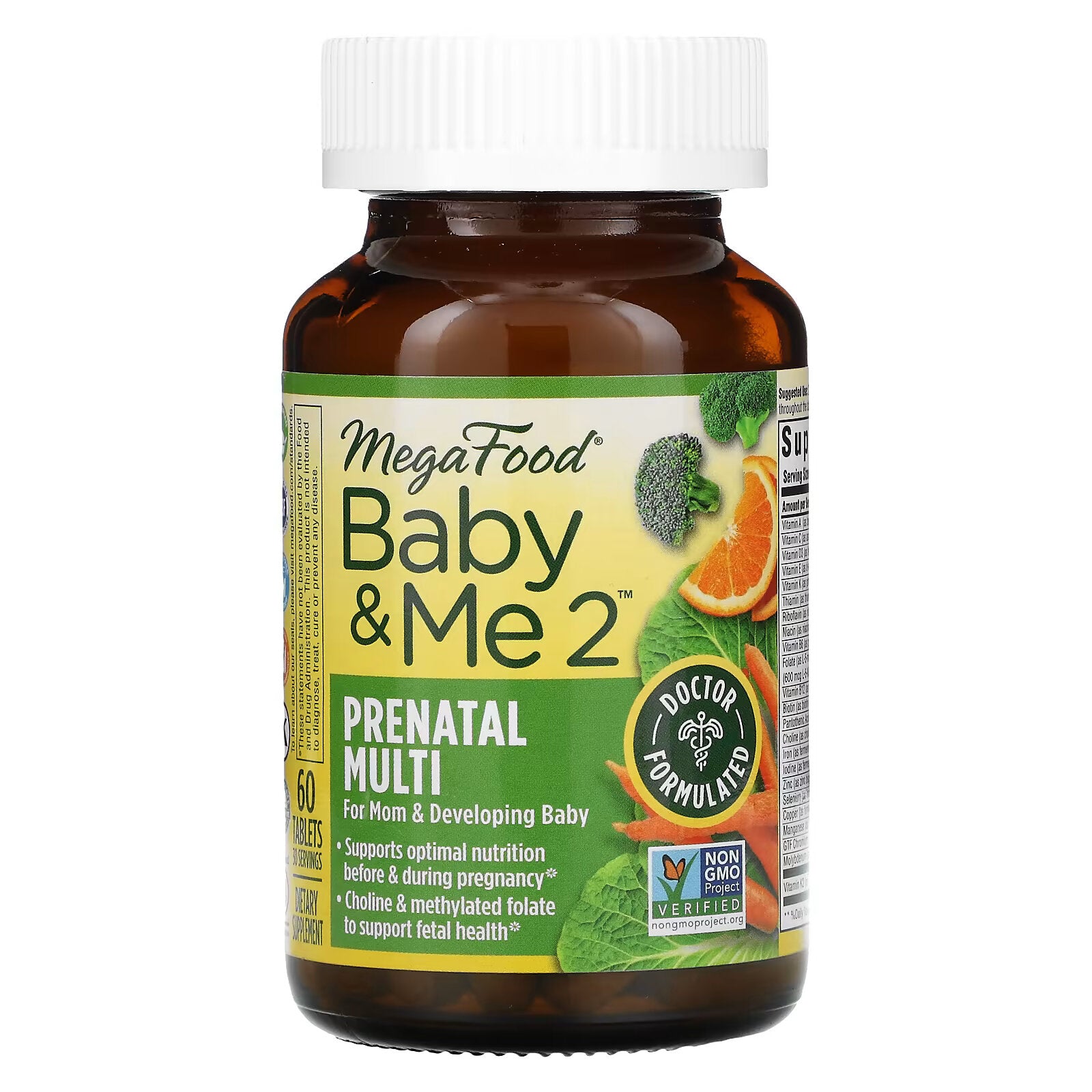 MegaFood, Baby & Me 2, Prenatal Vitamins, 60 Tablets