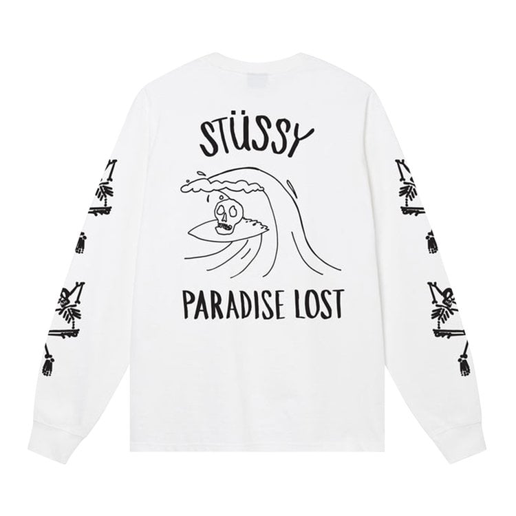 Stussy Paradise Lost Long-Sleeve Tee 'White', white