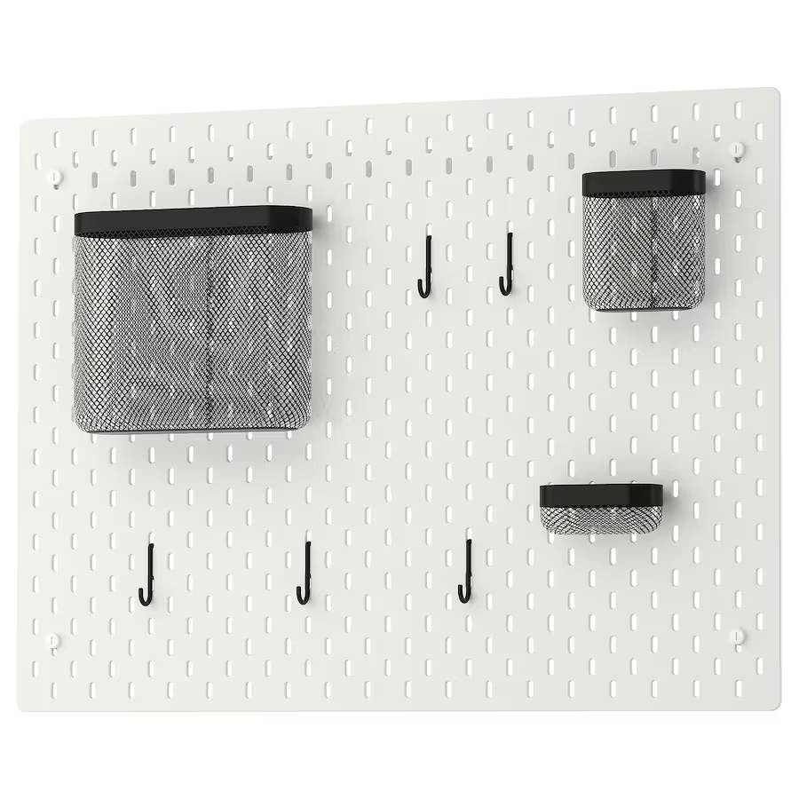 Ikea Skadis storage set, white/black