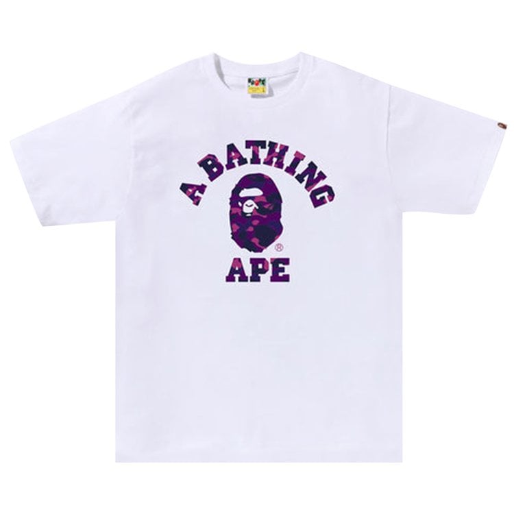 تي شيرت BAPE Color Camo College Tee "أبيض/أرجواني"، أبيض