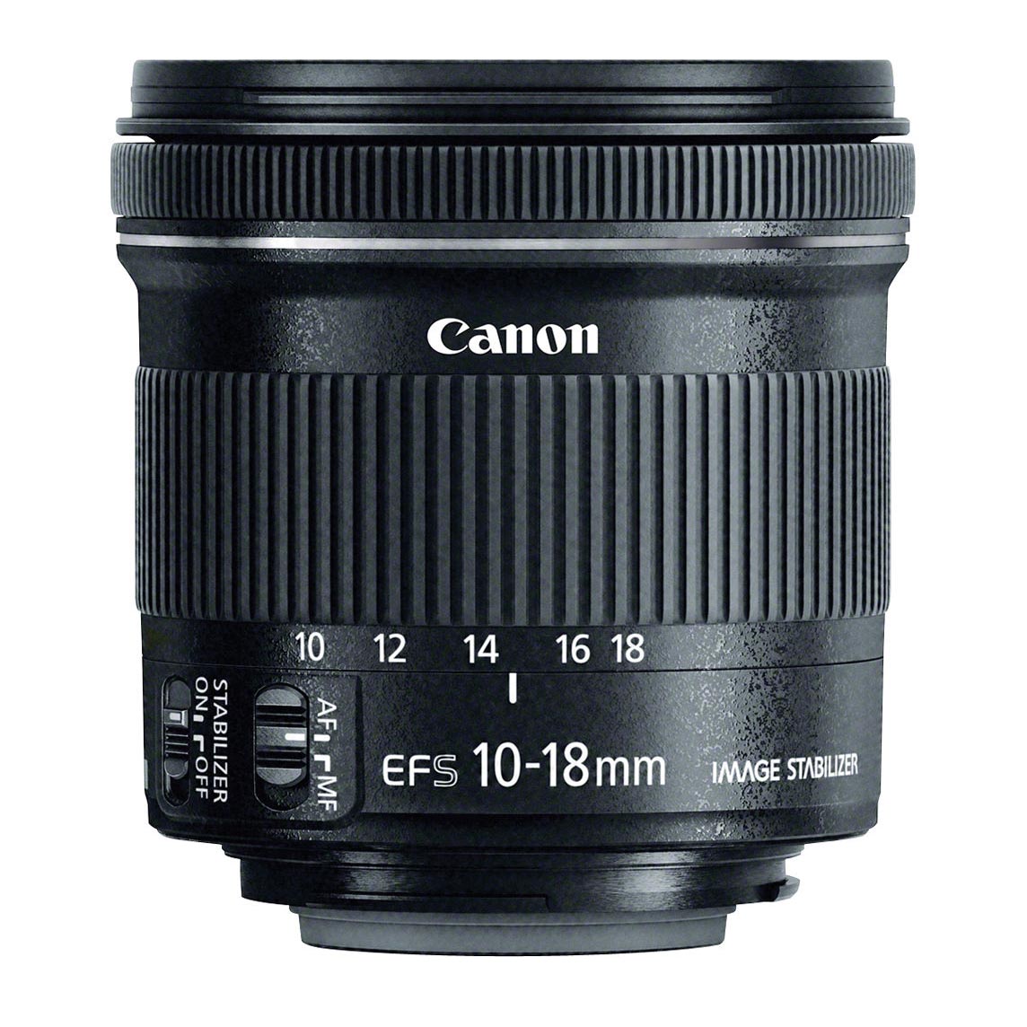 عدسة Canon EF-S 10-18mm f/4.5-5.6 IS STM، باللون الأسود