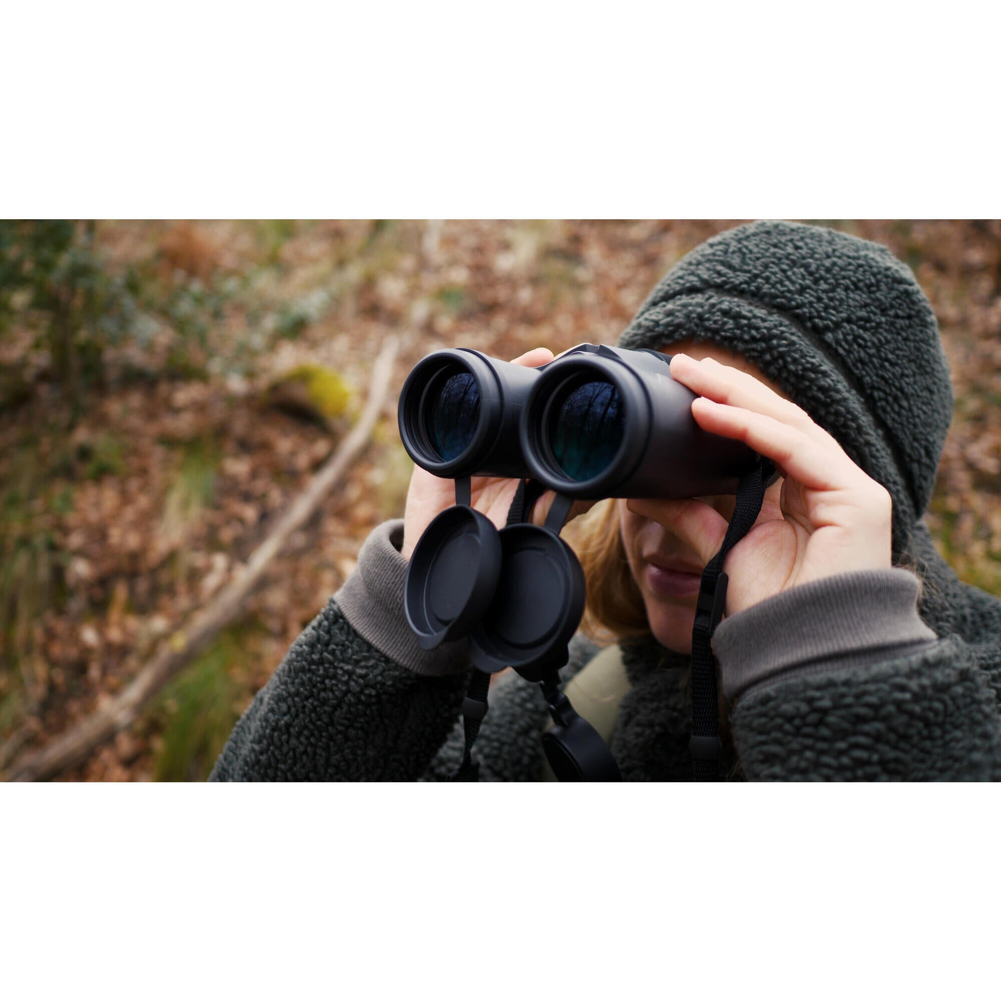 Binoculars 100 10×42 waterproof black SOLOGNAC