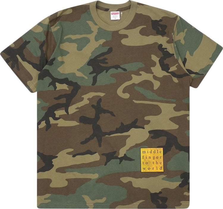 Supreme Middle Finger to the World Tee 'Woodland Camo' Multicolor