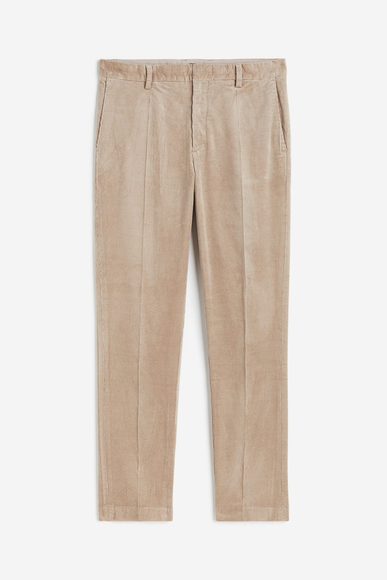 بنطلون H&amp;M Slim Fit Corduroy، بيج