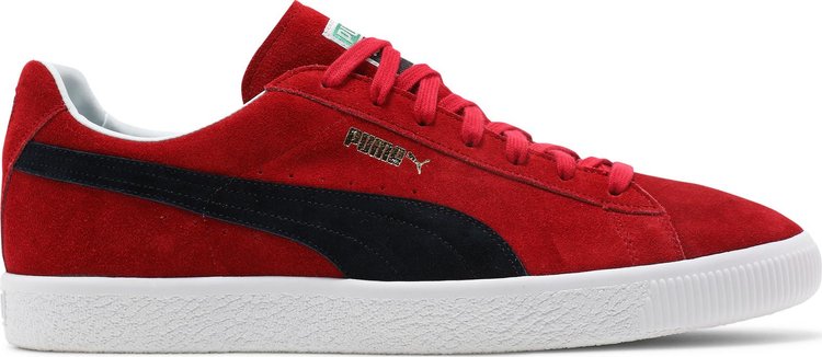 حذاء رياضي Puma Suede Vintage Retro عالي المخاطر مصنوع في اليابان باللون الأحمر والأزرق الداكن