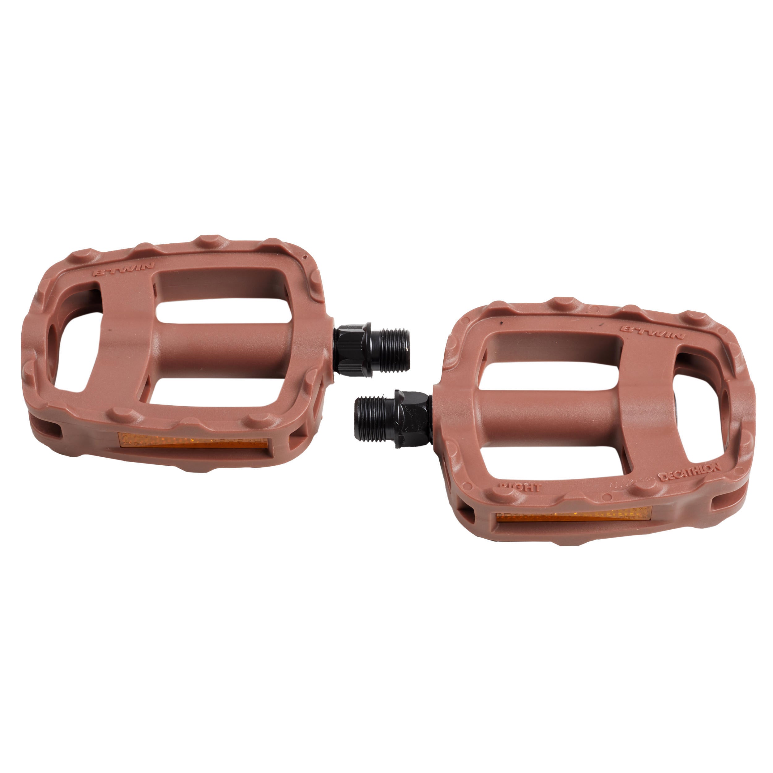 Bicycle pedals 24/26/28 inches brown BTWIN, brown