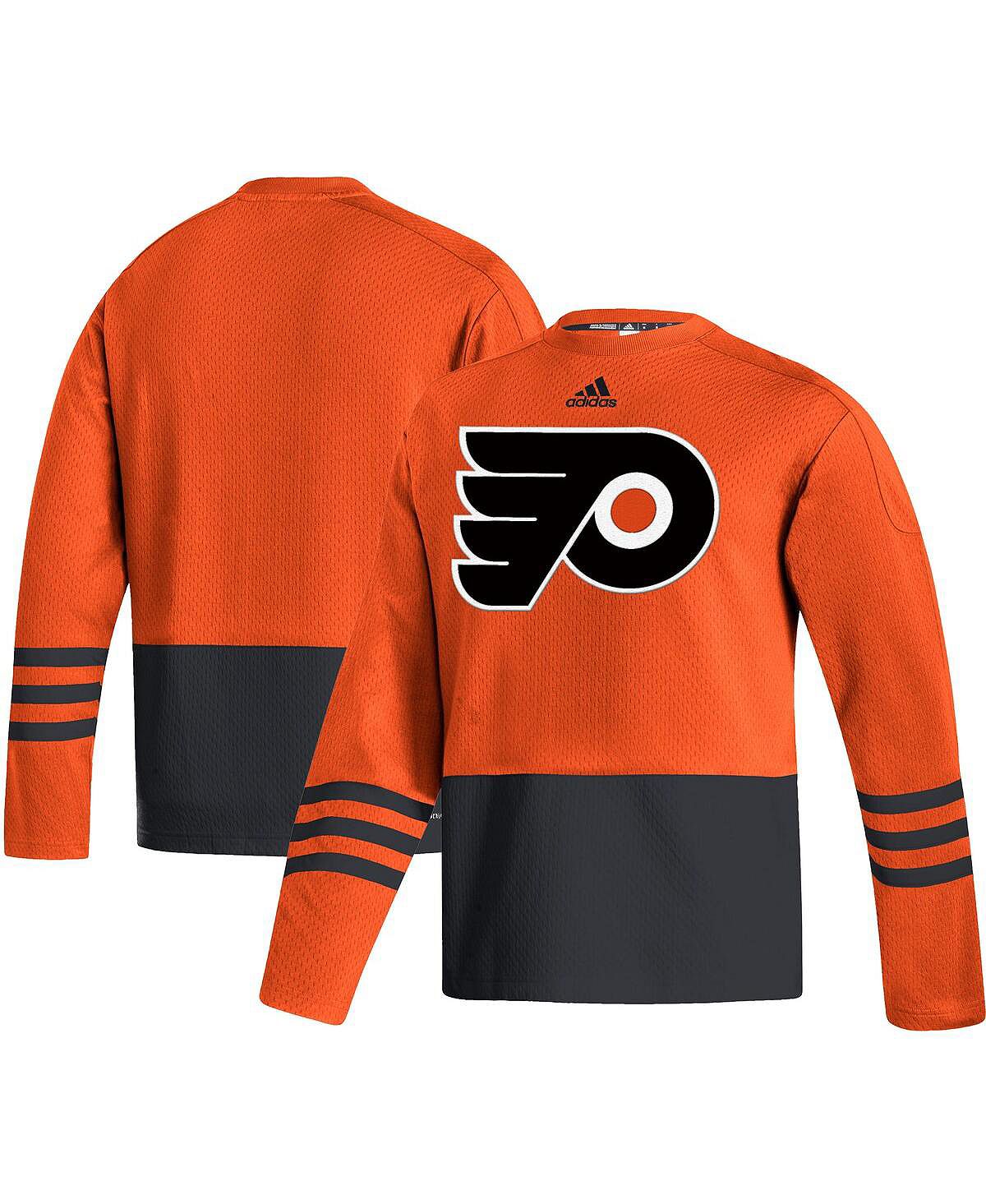 adidas philadelphia flyers aeroready mens orange logo sweater