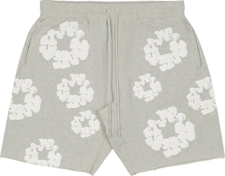 READYMADE x Denim Tears Cotton Wreath Sweatshorts 'Grey/White', gray