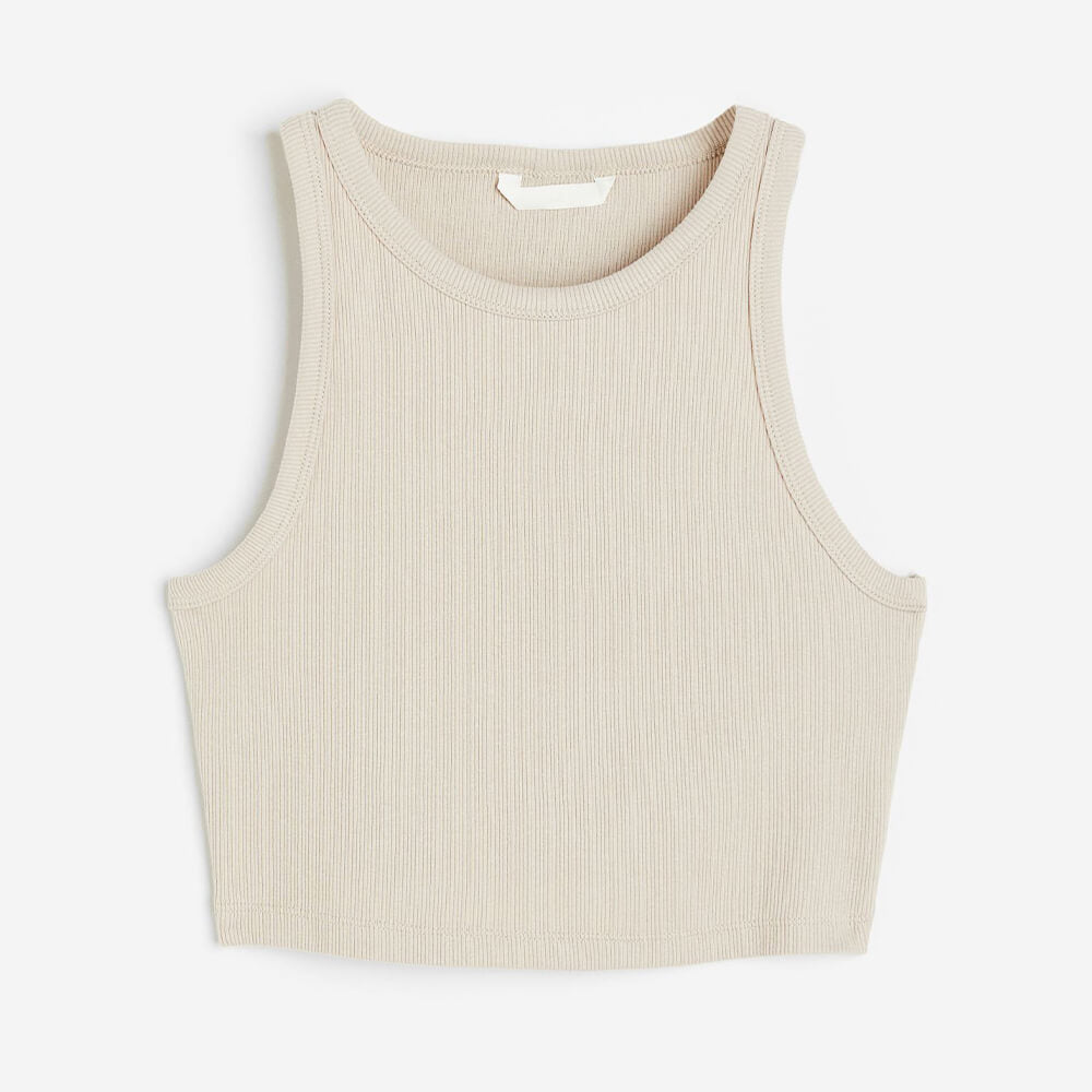 H&M Crop Tank top, light beige