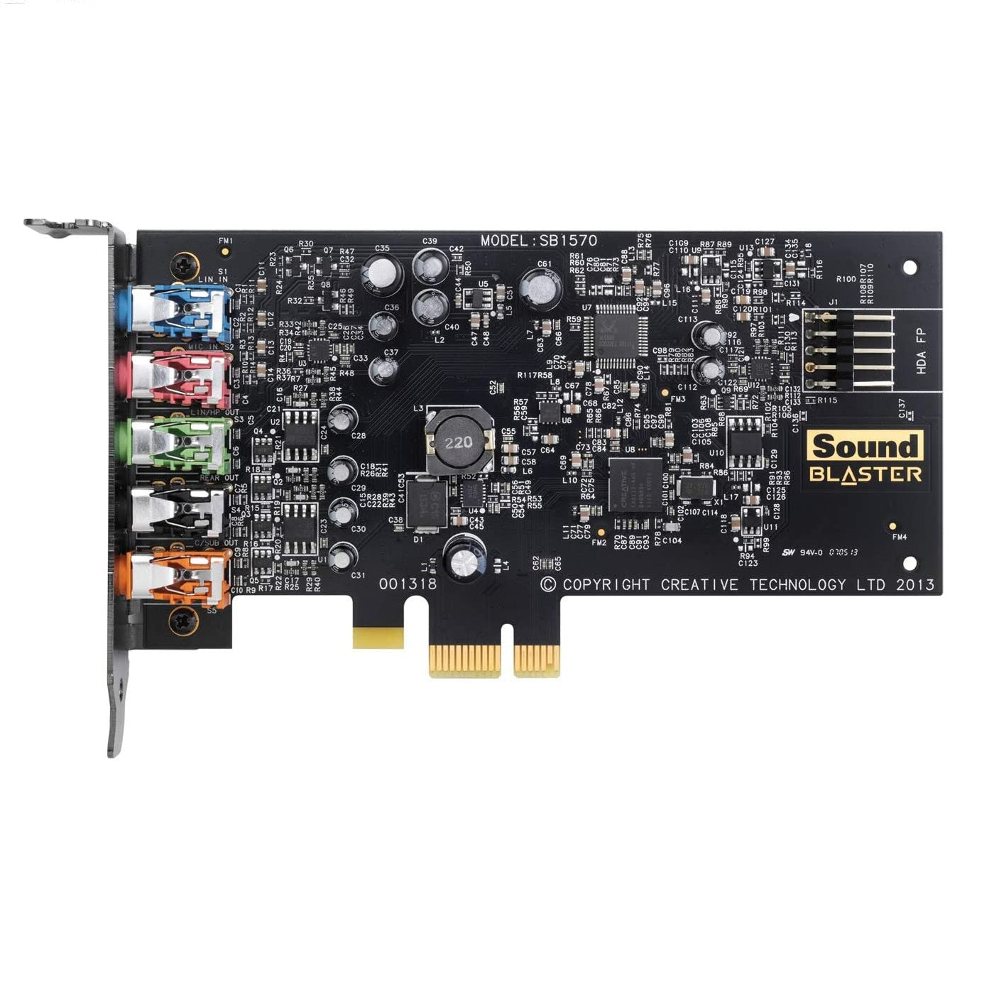 بطاقة صوت داخلية Creative Sound Blaster Audigy FX PCIe 5.1، باللون الأسود