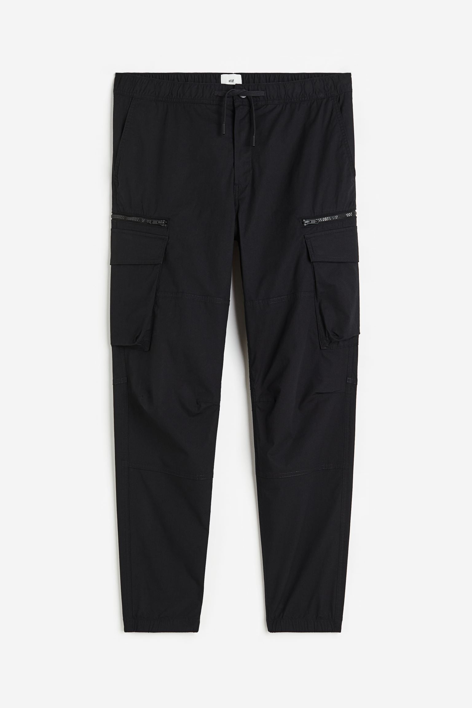 H&M Regular Fit Ripstop Cargo Pants, black