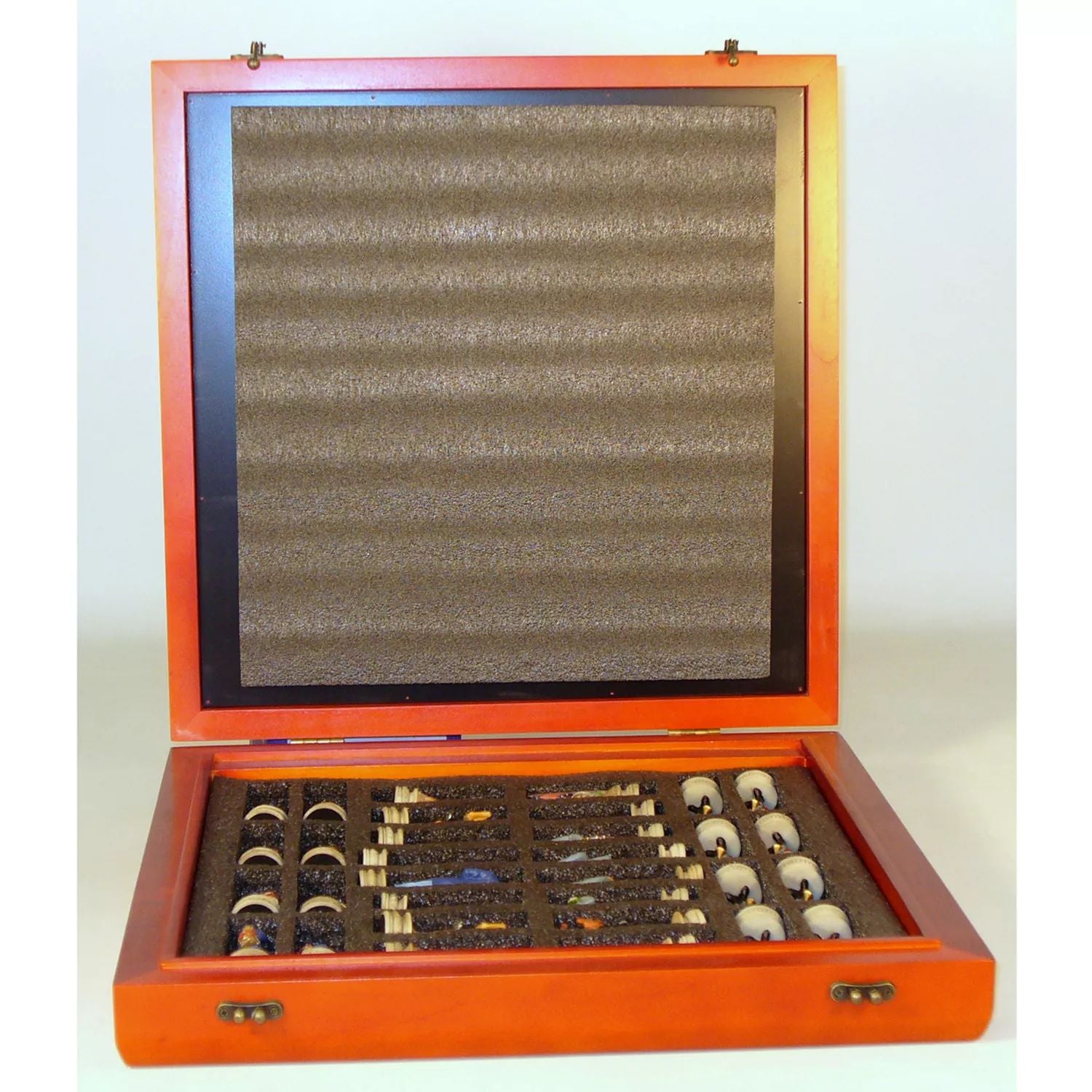 World  Wise Imports: Chess set and board set with cherry spots on Civil War generals chest