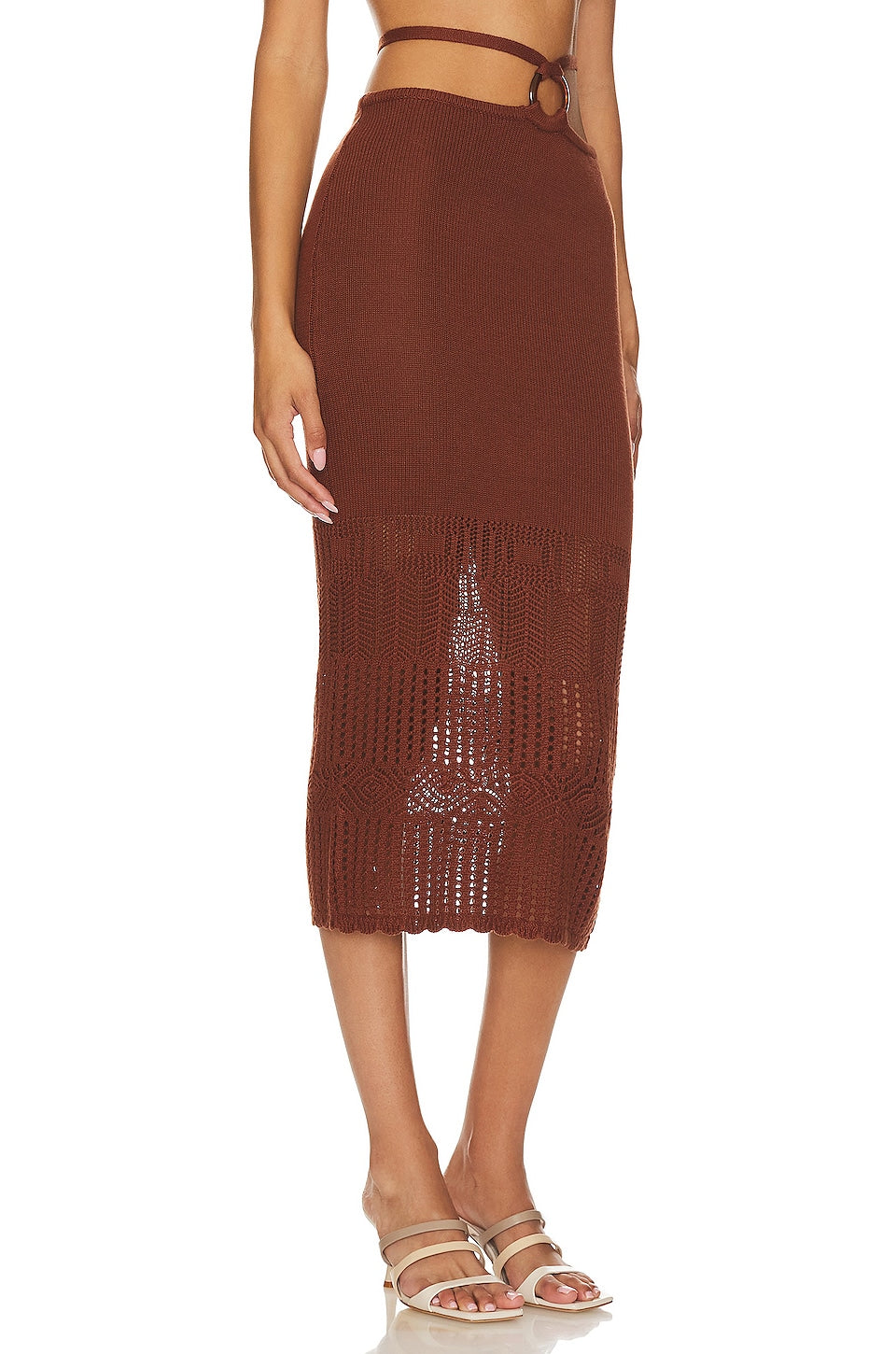 Tularosa Sachi O Ring Midi Skirt, Clay