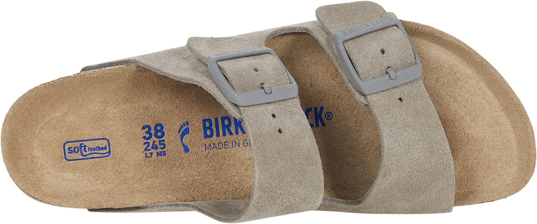 Arizona Soft Footbed Flat Sandals - Suede (Unisex) Birkenstock, Stone Coin Suede