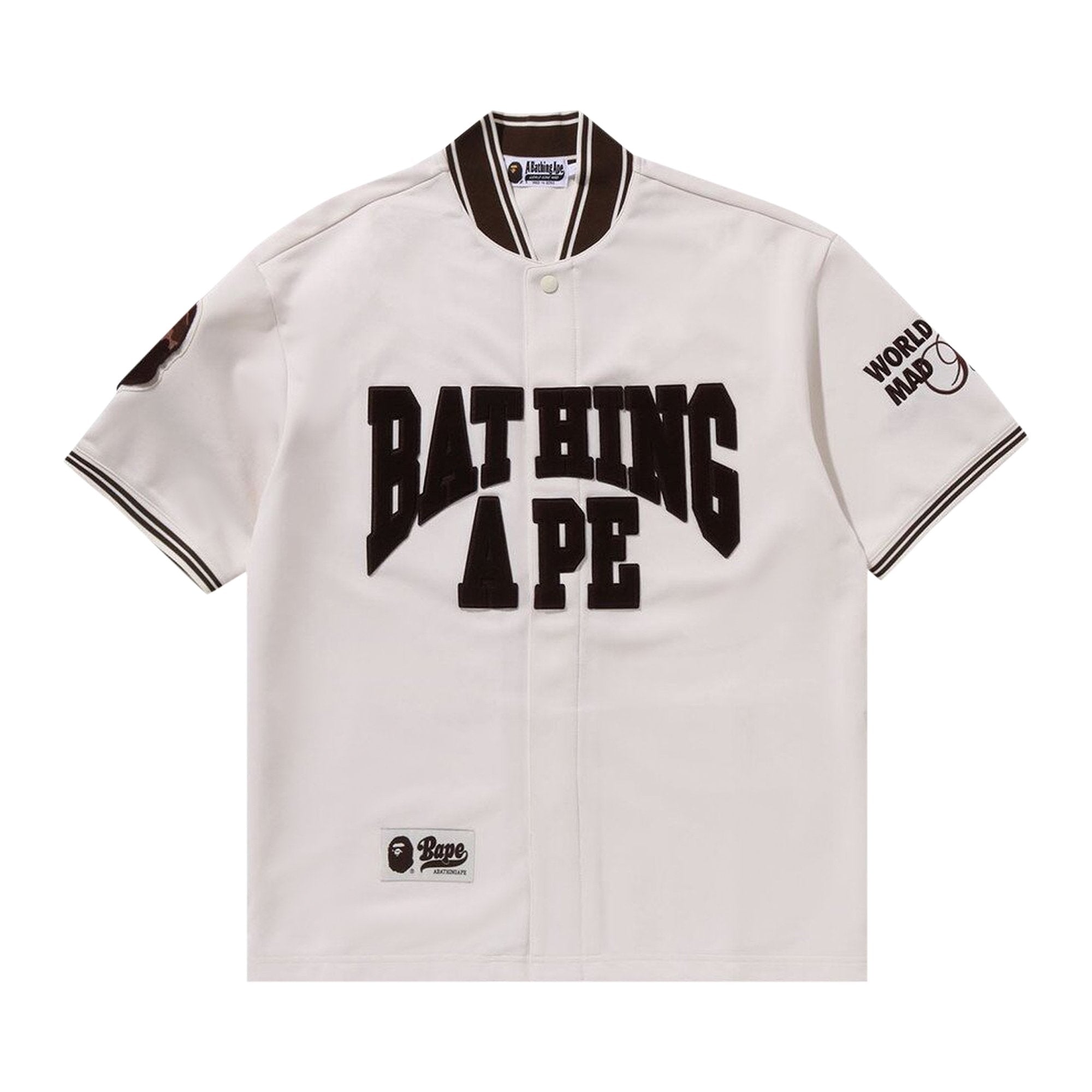 BAPE Short Sleeve Baseball Shirt Ivory