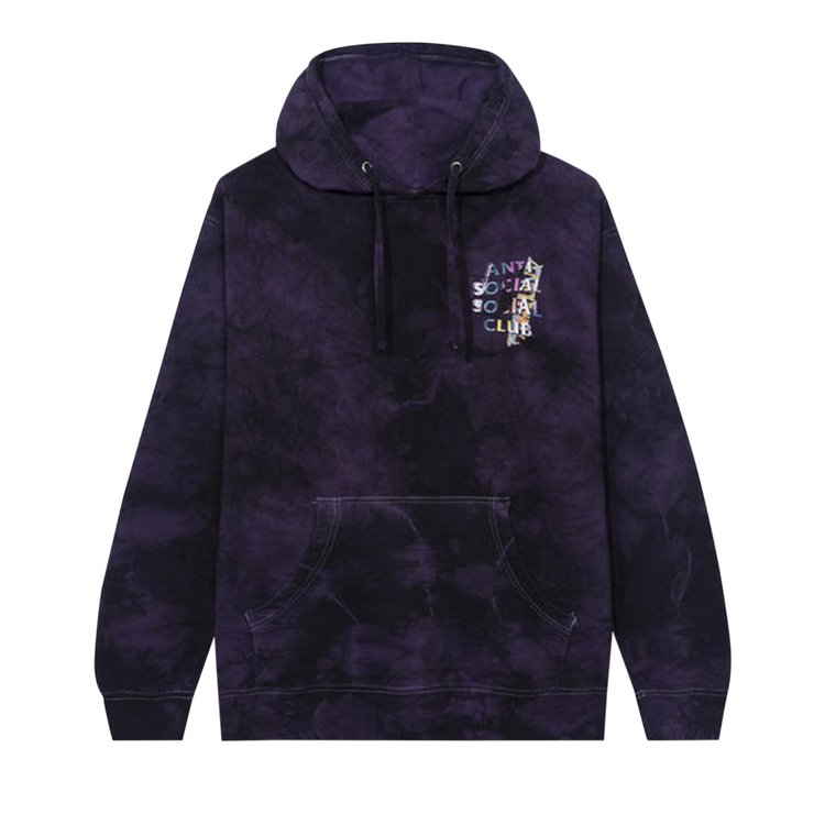 Anti Social Social Club Dissociative 'Black/Purple Tie Dye' Hoodie, black