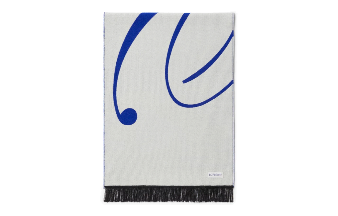 Burberry Logo Intarsia-knit scarf, blue/white