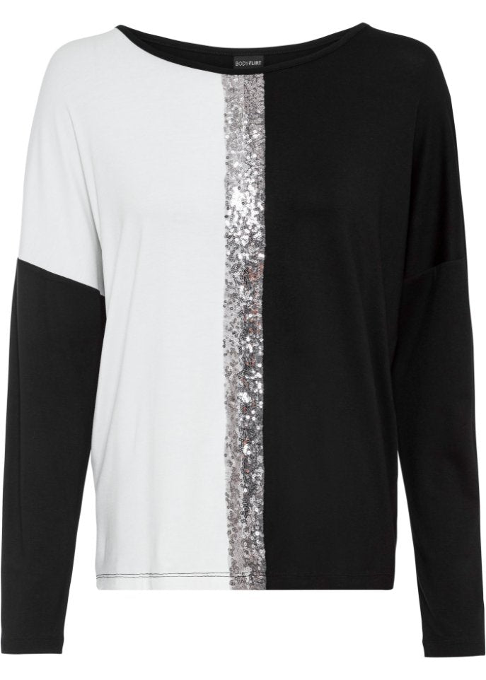 Bodyflirt sequin shirt, black