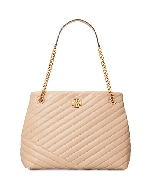 Kira tote with Tory Burch chevron, Tan/Beige