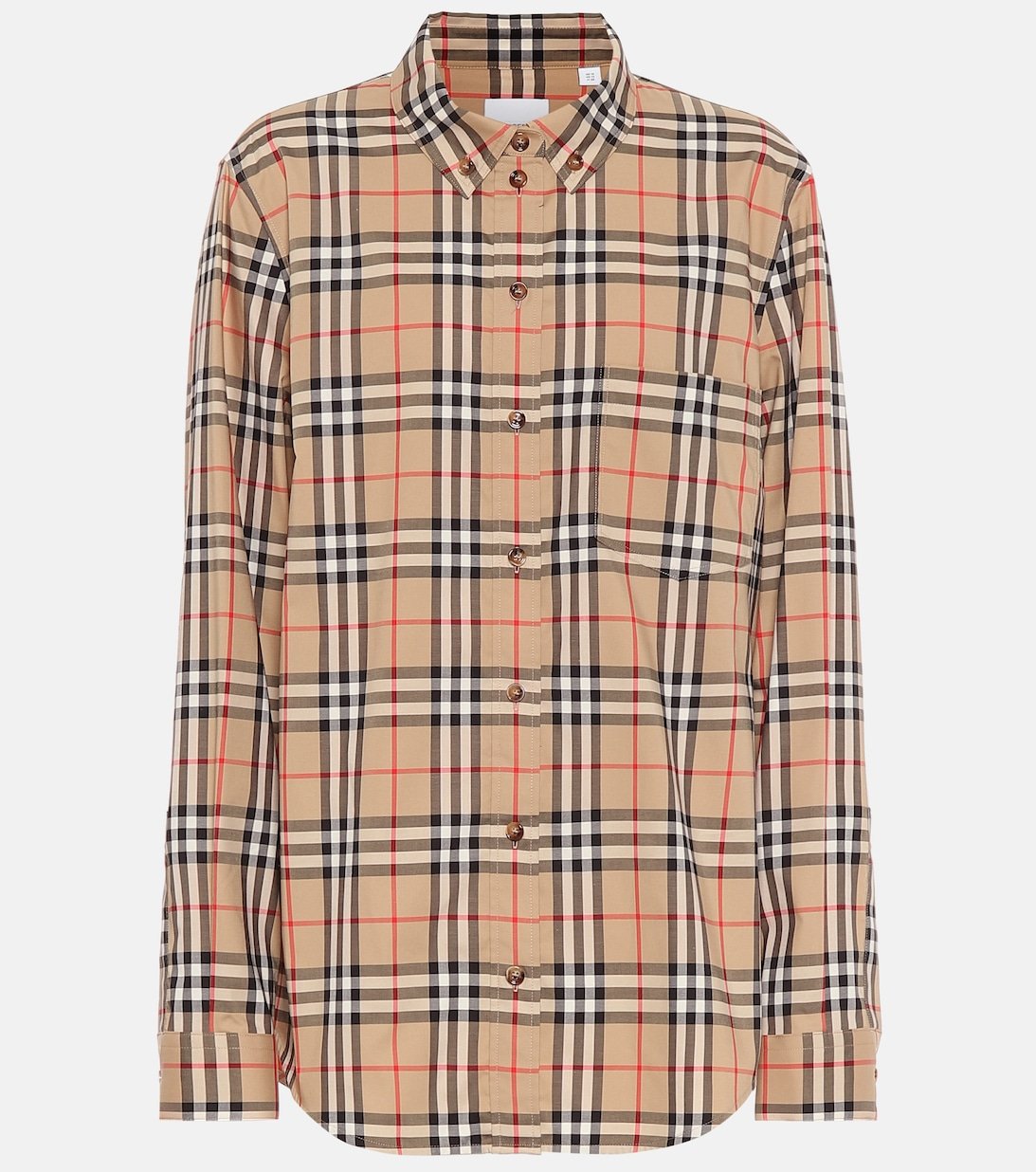 Vintage Stretch Cotton Plaid Shirt BURBERRY, Beige