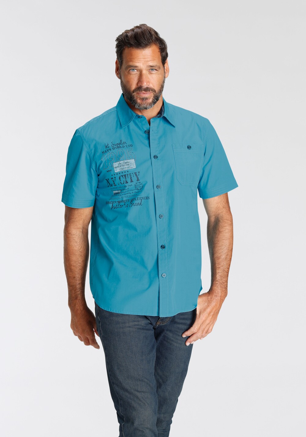 Mans World Regular Fit Button Down Shirt, Blue Sky