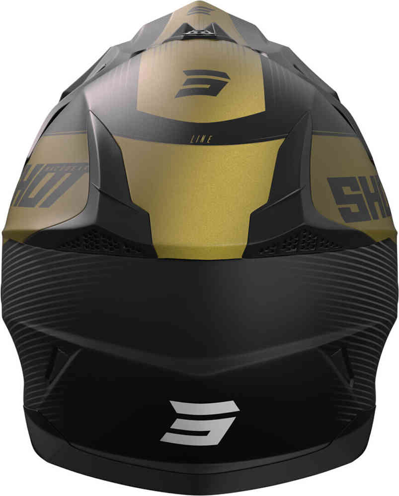 Pulse Line Shot Motocross Helmet, Matte Black/Gold