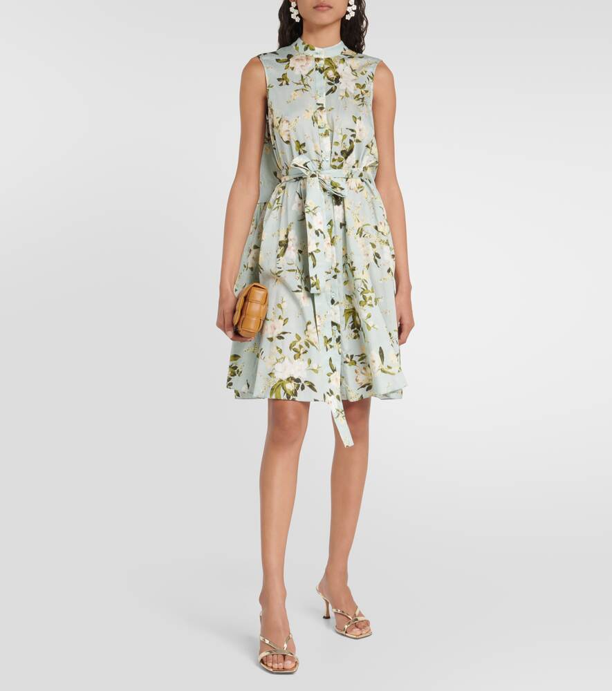 Soleil Cotton Poplin Mini Dress with ERDEM Floral Print, Multicolor