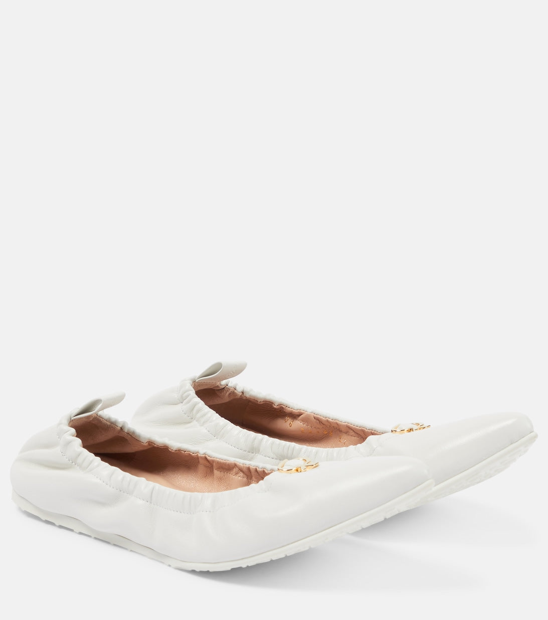 Leather ballet shoes Alina Gianvito Rossi, white