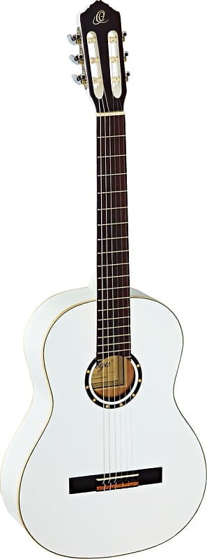 Acoustic guitar Ortega Guitars R121WH Family Series Nylon 6-String Guitar w/ Free Bag, Spruce Top and Mahogany Body, White Gloss