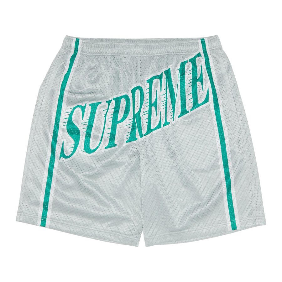 Supreme Slap Shot Baggy Mesh Shorts, Gray