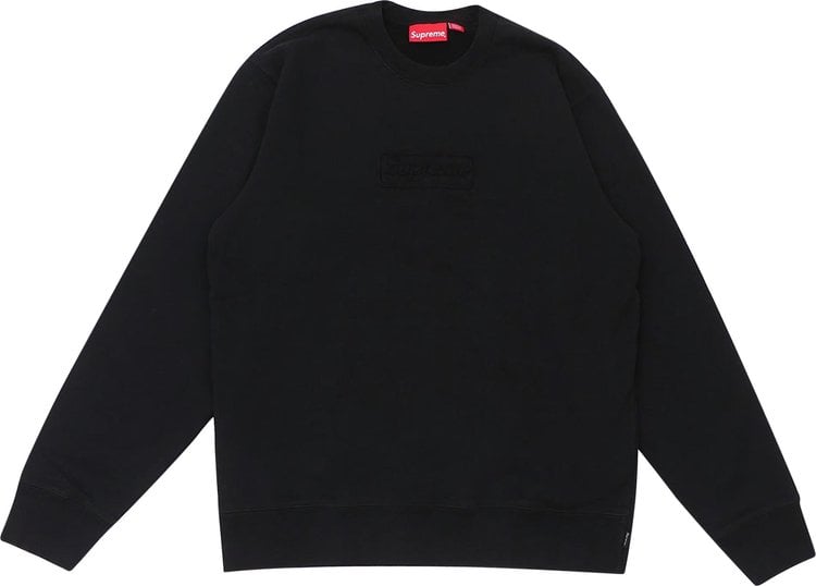 سويت شيرت Supreme Cutout Logo Crewneck 'Black'، أسود