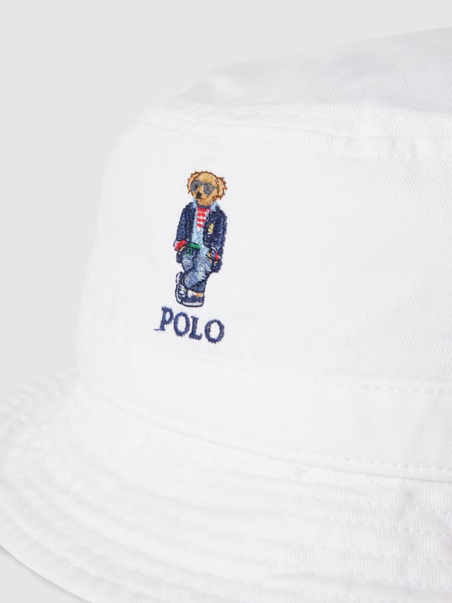 Panama hat with sew-on label model "BEAR" Polo Ralph Lauren, white