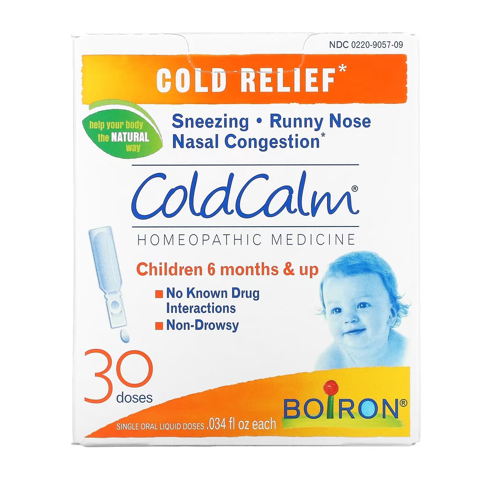 Boiron ColdCalm cold remedy for 6 months, 30 pcs.