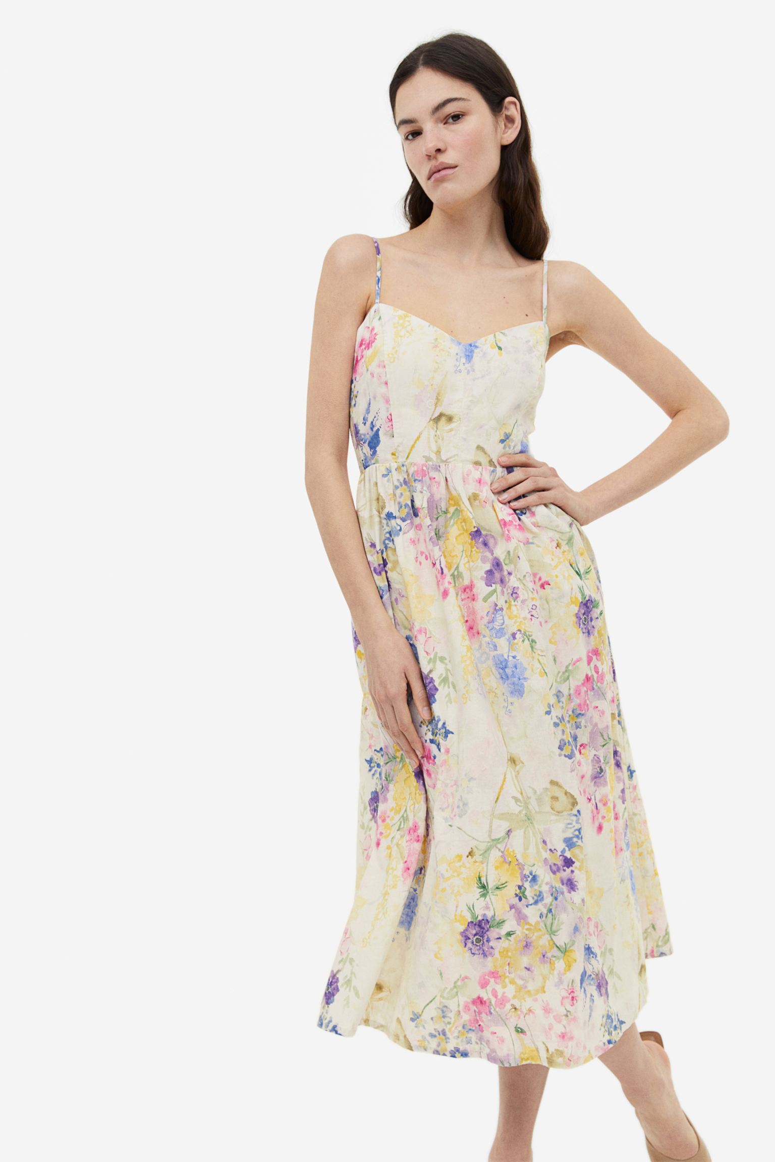 H&M Linen-blend dress, multicolor