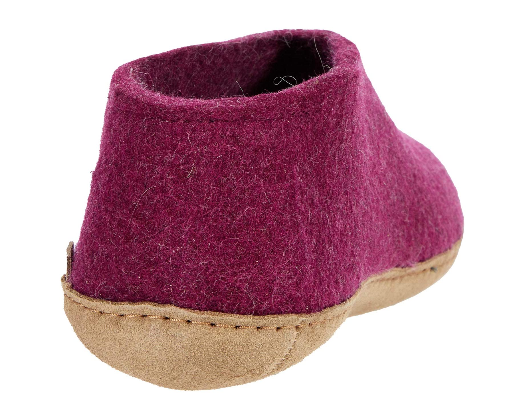 Slippers Wool Shoe Leather Outsole Glerups, cranberry