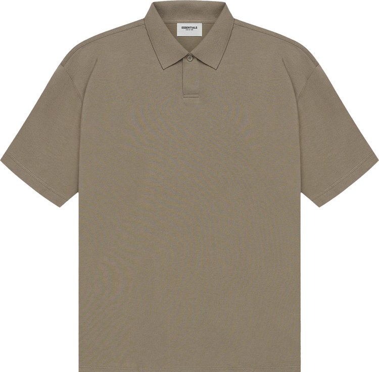 Fear of God Essentials Short-Sleeve Polo 'Taupe' T-Shirt, Tan