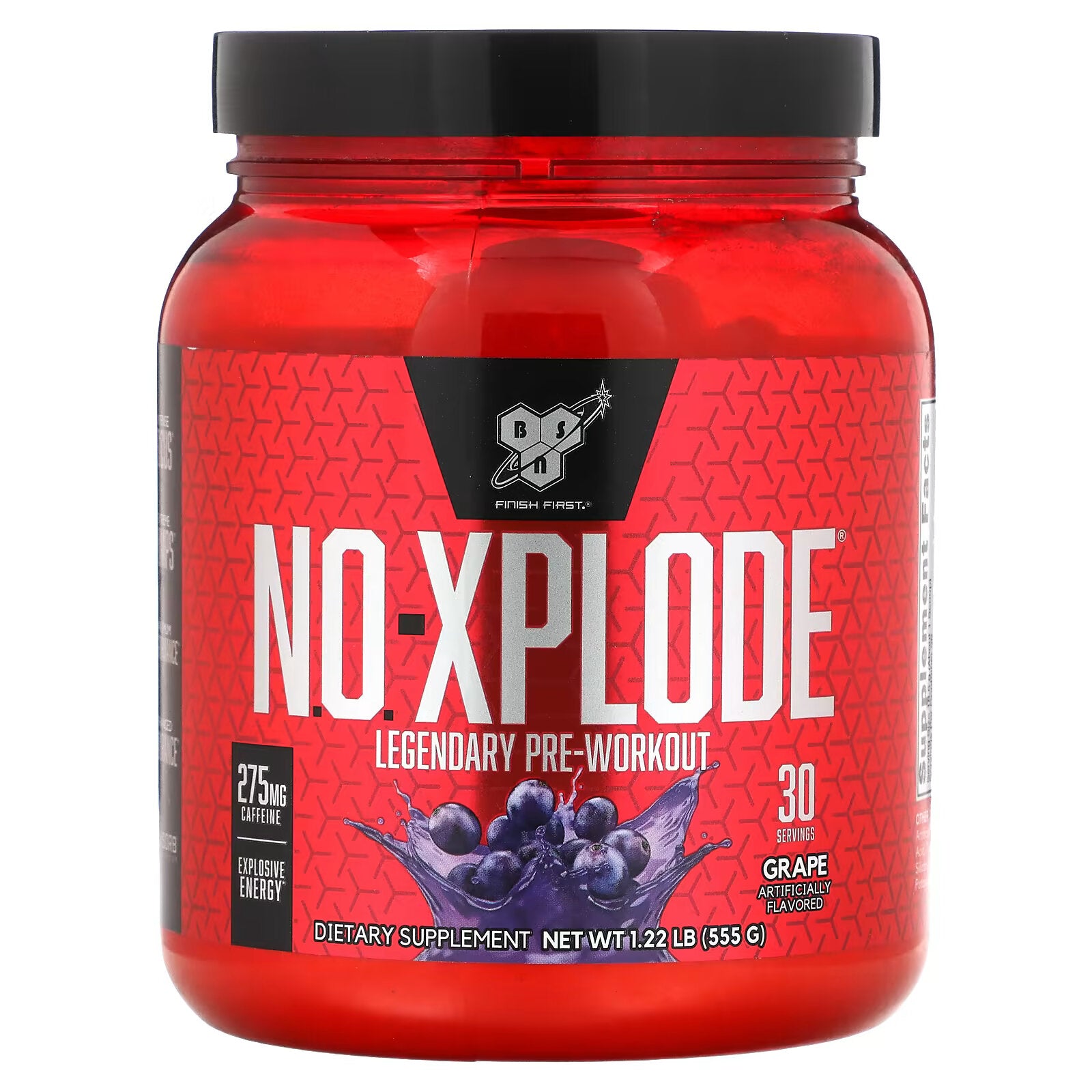 BSN, N.O.-Xplode, Legendary Pre-Workout, Grape, 1.22 lbs (555 g)