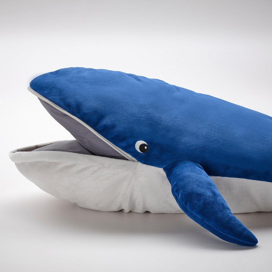 Soft toy Ikea Blavingad Whale, 100 cm, blue