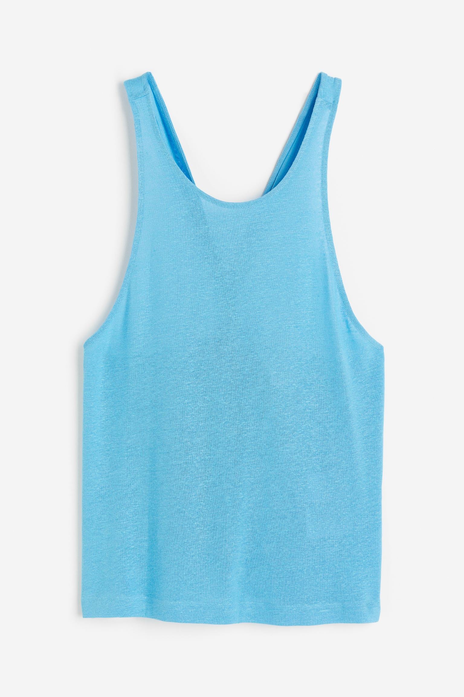 Top H&M Linen-blend Tank, blue