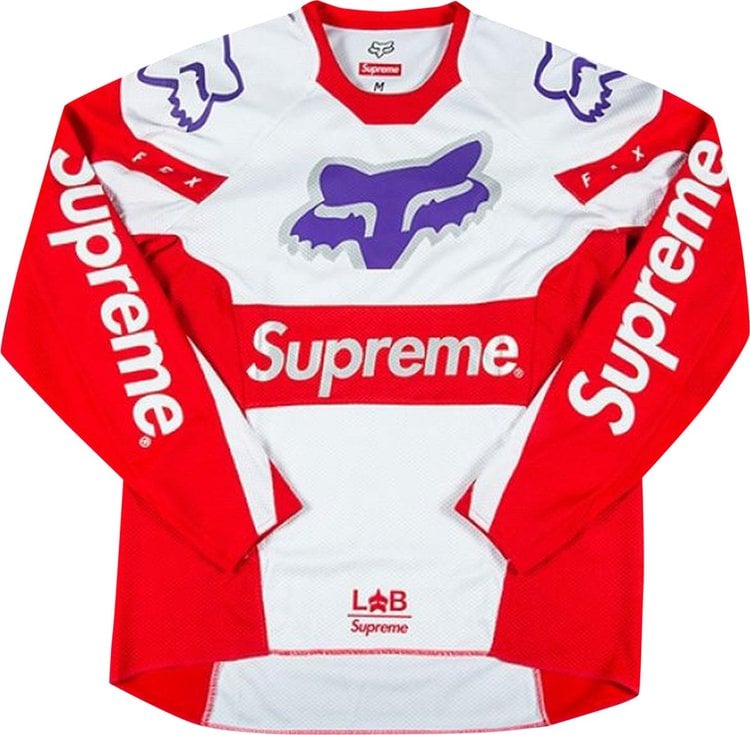 قميص موتو جيرسي من Supreme x Fox Racing باللون الأحمر