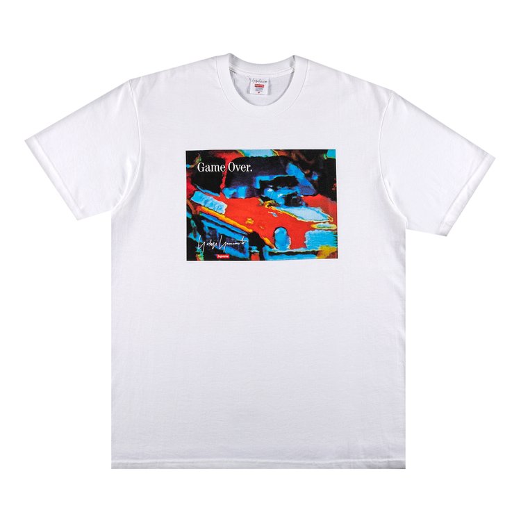 تي شيرت Supreme x Yohji Yamamoto Game Over Tee 'White'، باللون الأبيض