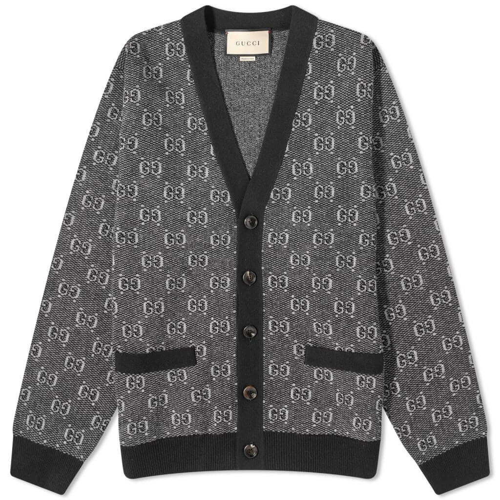 Gucci GG Logo Knit cardigan, gray