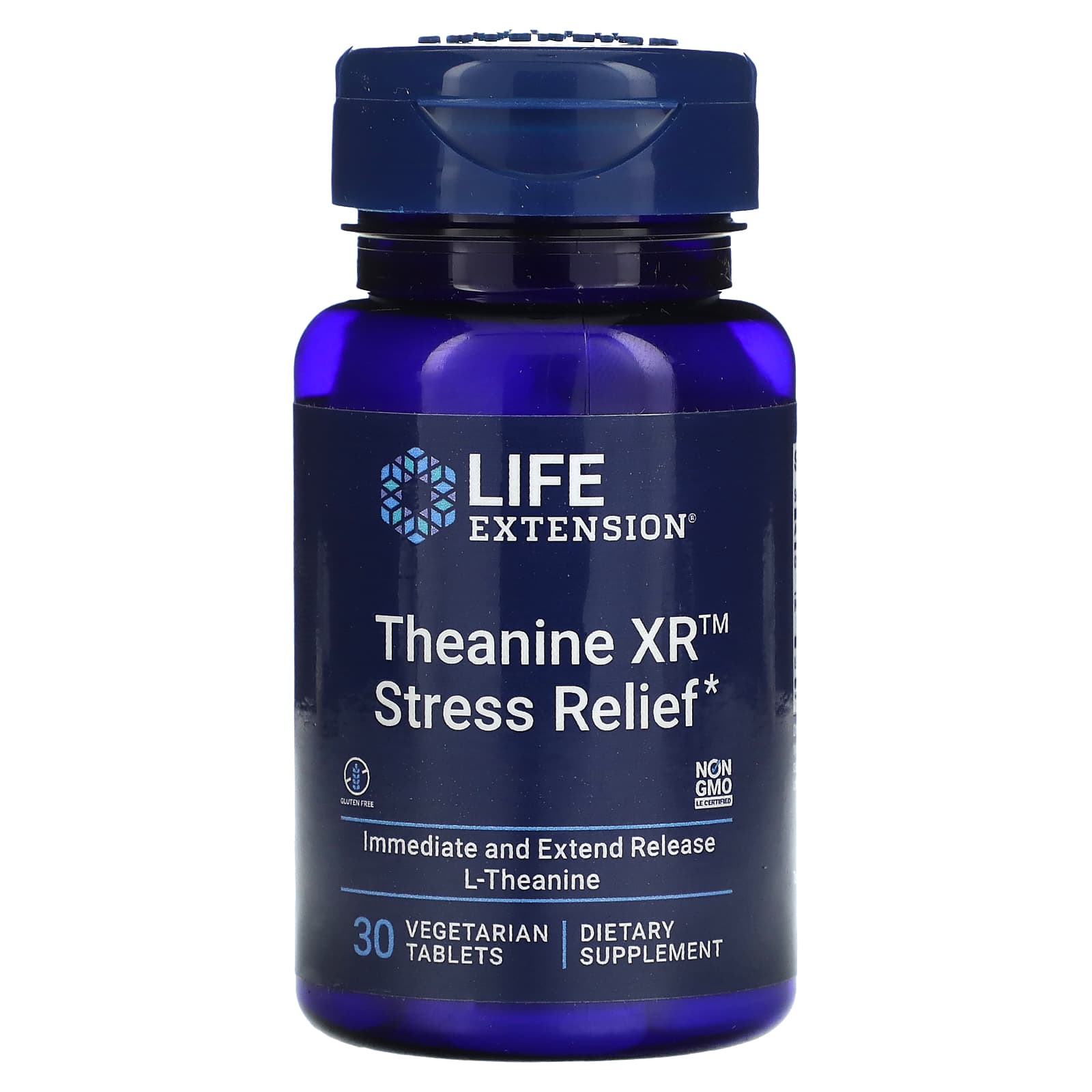 Life Extension Theanine XR Stress Relief Dietary Supplement, 30 Vegetarian Tablets