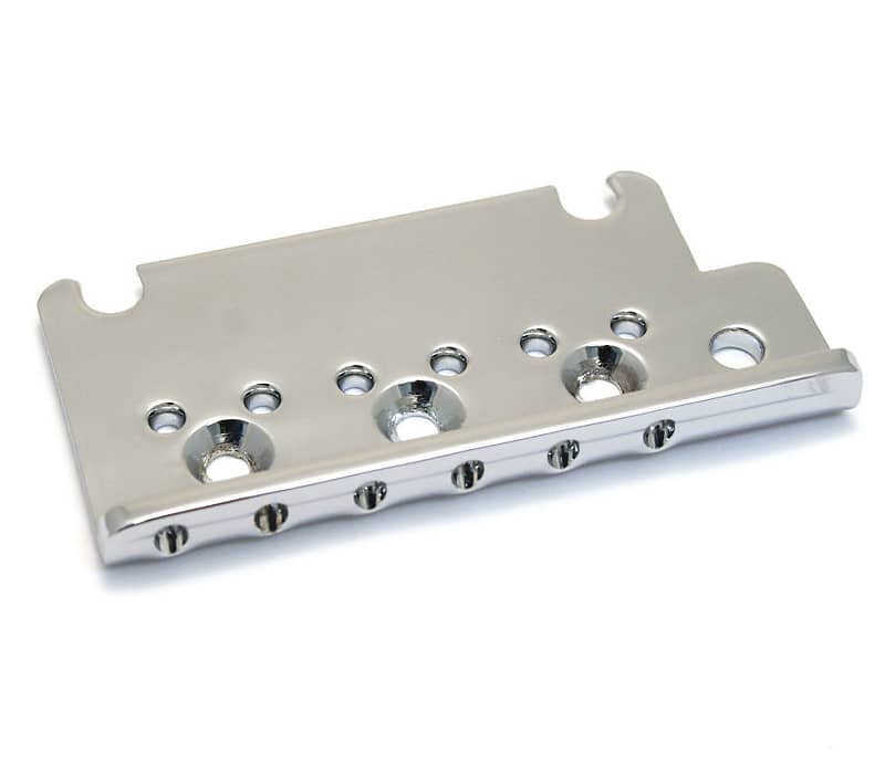 002-6097-049 Fender American Series Chrome '86-07 Stratocaster/Strat Bridge Plate 002-6097-049 Fender American Series Chrome '86-07 Stratocaster/Strat Bridge Plate