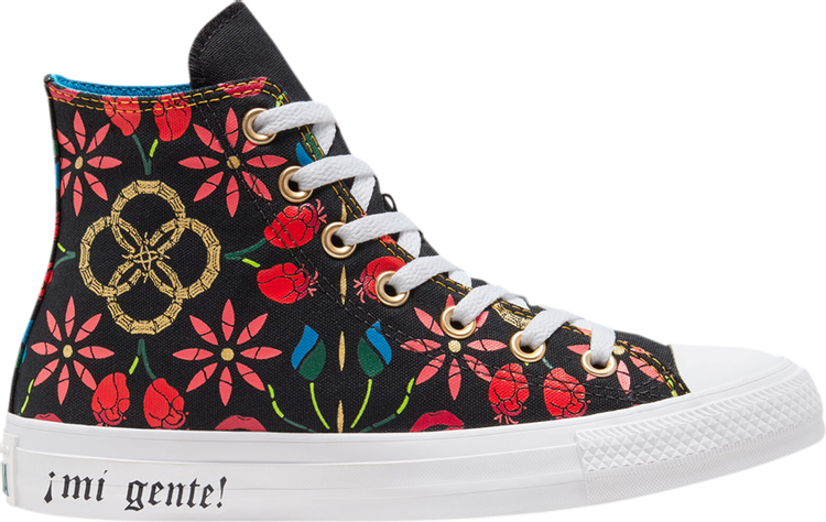 Converse Chuck Taylor All Star High Mi Gente Capsule Sneakers - Floral Otomi Print, black