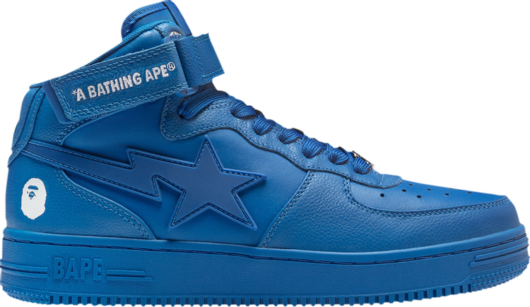 Bapesta Mid Blue Sneakers, blue