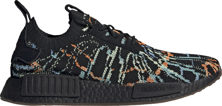 Adidas NMD R1 Primeknit Men's Running Shoes, Black/Multicolor